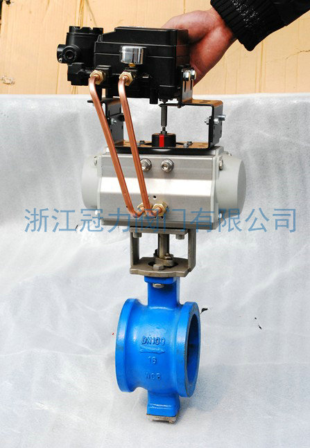 气动V型调节球阀的工作机制